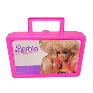 Vintage‎ 1990 Mattel Barbie Pink Plastic Handled Carrying Case Kids Katchall